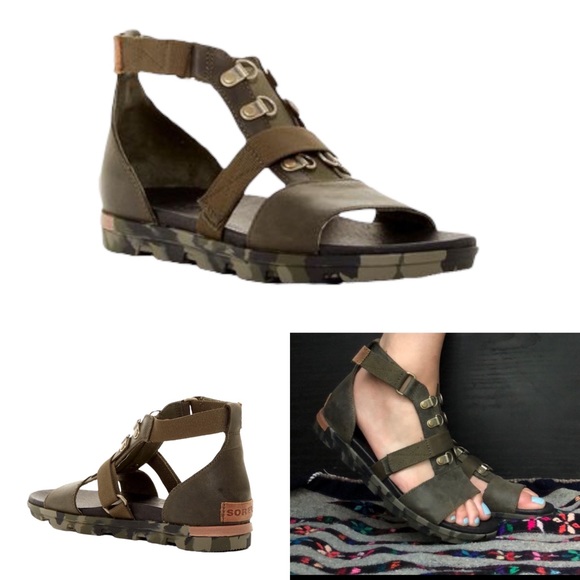 Sorel Torpeda Carly Sandal Camo Size 8 